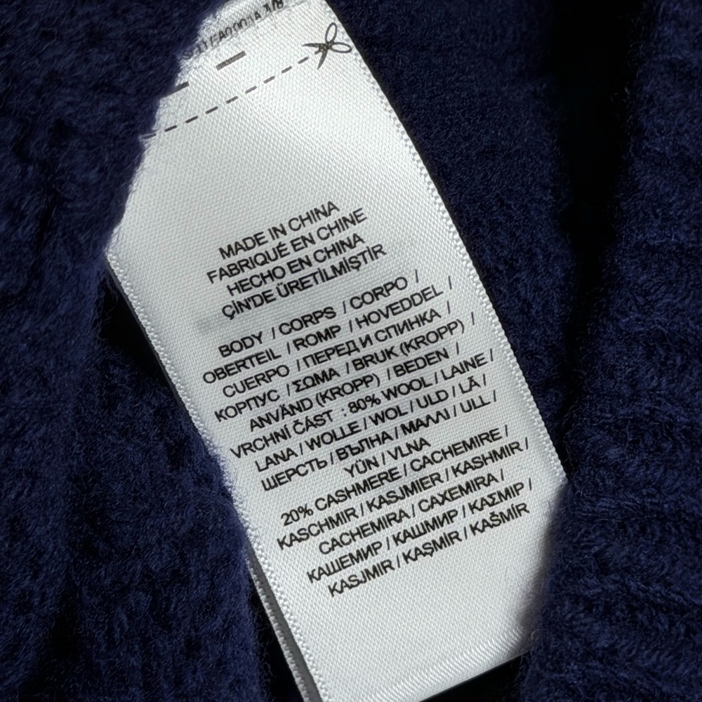 Polo Ralph Lauren Cable Knit Wool Cashmere Cardigan in Navy XL - Picture 5 of 5
